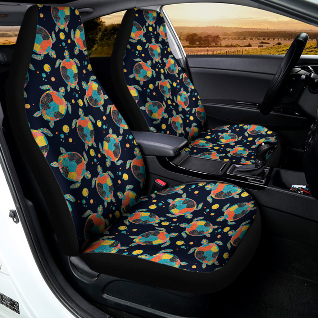 Retro Sea Turtle Pattern Print Universal Fit Car Seat Covers