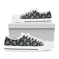 Retro Sea Turtle Pattern Print White Low Top Sneakers
