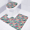 Retro Tennis Pattern Print 3 Piece Bath Mat Set