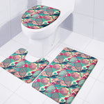 Retro Tennis Pattern Print 3 Piece Bath Mat Set