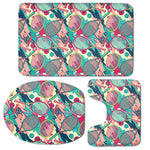 Retro Tennis Pattern Print 3 Piece Bath Mat Set