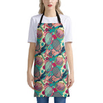 Retro Tennis Pattern Print Apron