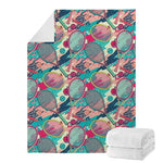 Retro Tennis Pattern Print Blanket