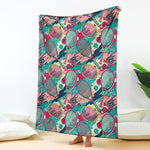 Retro Tennis Pattern Print Blanket