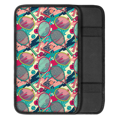 Retro Tennis Pattern Print Car Center Console Cover