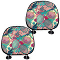 Retro Tennis Pattern Print Car Headrest Covers