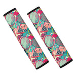 Retro Tennis Pattern Print Car Seat Belt Covers