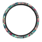 Retro Tennis Pattern Print Car Steering Wheel Cover