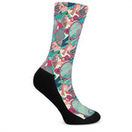 Retro Tennis Pattern Print Crew Socks