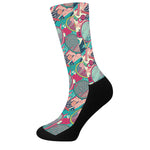 Retro Tennis Pattern Print Crew Socks