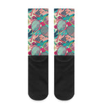 Retro Tennis Pattern Print Crew Socks