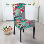 Retro Tennis Pattern Print Dining Chair Slipcover