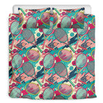 Retro Tennis Pattern Print Duvet Cover Bedding Set