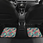 Retro Tennis Pattern Print Front and Back Car Floor Mats