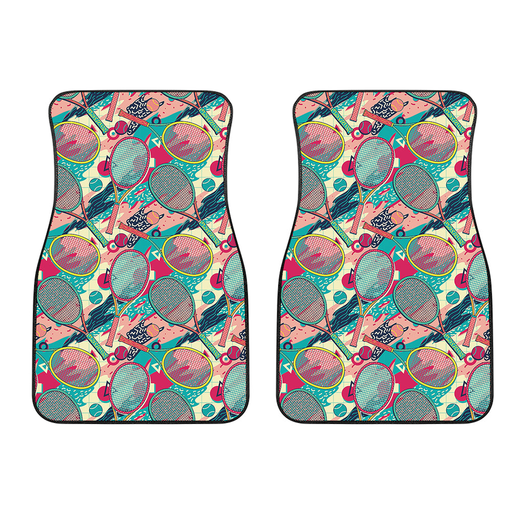Retro Tennis Pattern Print Front Car Floor Mats