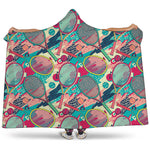 Retro Tennis Pattern Print Hooded Blanket