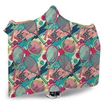 Retro Tennis Pattern Print Hooded Blanket