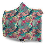 Retro Tennis Pattern Print Hooded Blanket