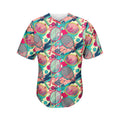 Retro Tennis Pattern Print Men's Baseball Jersey