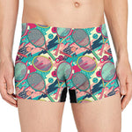 Retro Tennis Pattern Print Men's Boxer Briefs