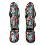 Retro Tennis Pattern Print Muay Thai Shin Guard