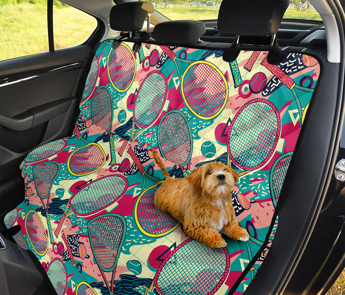 Retro Tennis Pattern Print Pet Car Back Seat Cover