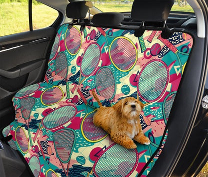 Retro Tennis Pattern Print Pet Car Back Seat Cover