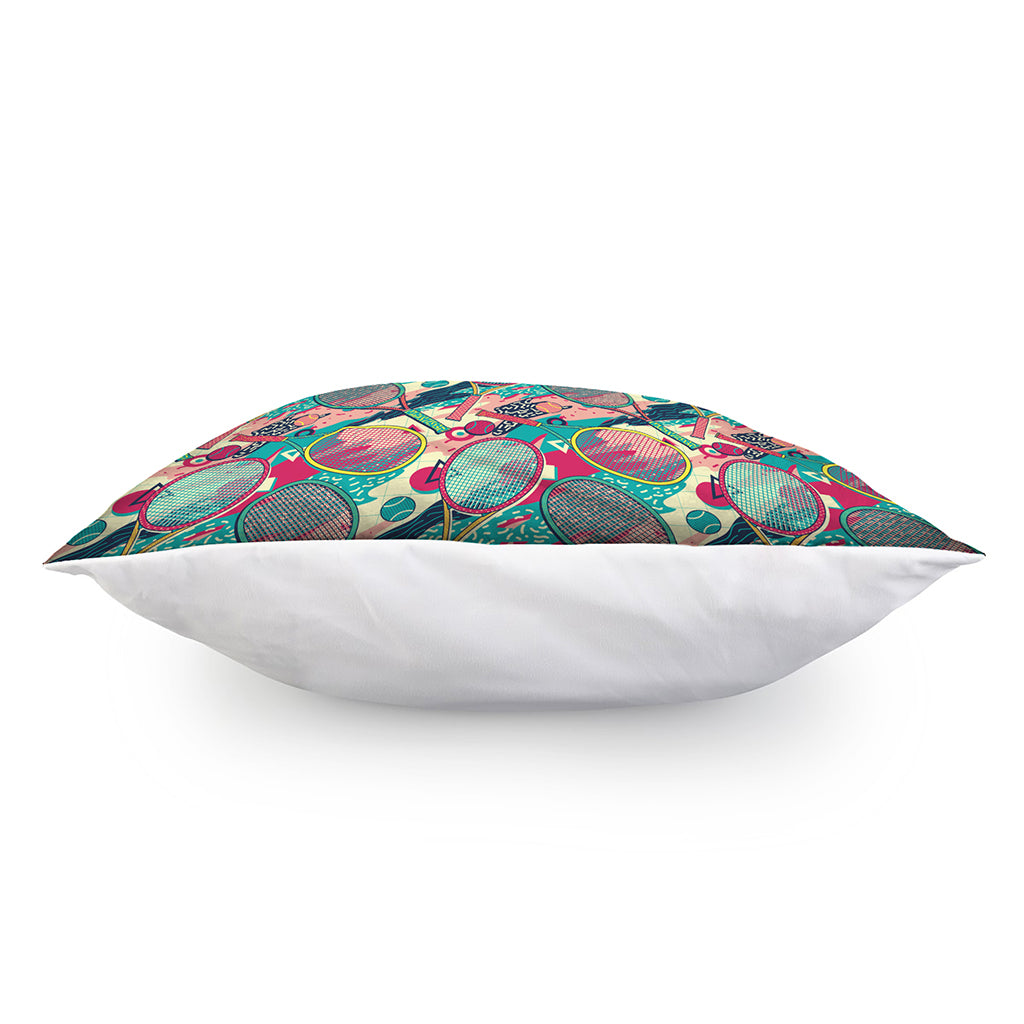 Retro Tennis Pattern Print Pillow Cover