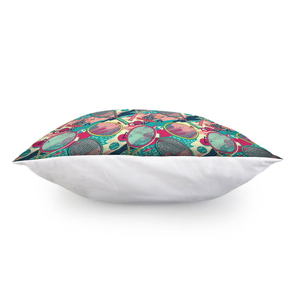 Retro Tennis Pattern Print Pillow Cover