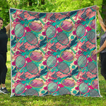 Retro Tennis Pattern Print Quilt