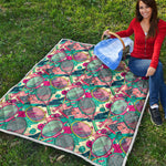Retro Tennis Pattern Print Quilt