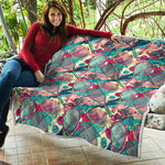 Retro Tennis Pattern Print Quilt