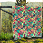 Retro Tennis Pattern Print Quilt