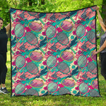 Retro Tennis Pattern Print Quilt