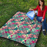 Retro Tennis Pattern Print Quilt