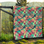 Retro Tennis Pattern Print Quilt