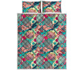 Retro Tennis Pattern Print Quilt Bed Set