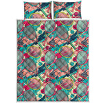 Retro Tennis Pattern Print Quilt Bed Set
