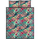 Retro Tennis Pattern Print Quilt Bed Set