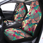 Retro Tennis Pattern Print Universal Fit Car Seat Covers