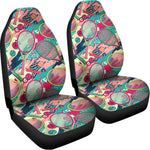 Retro Tennis Pattern Print Universal Fit Car Seat Covers
