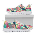 Retro Tennis Pattern Print White Running Shoes