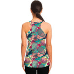 Retro Tennis Pattern Print Women's Racerback Tank Top