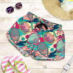 Retro Tennis Pattern Print Women's Shorts