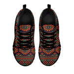 Retro Tribal Navajo Pattern Print Black Sneakers