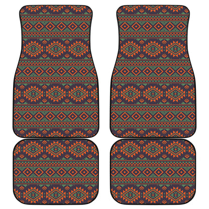 Retro Tribal Navajo Pattern Print Front and Back Car Floor Mats