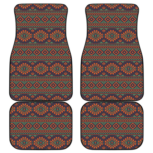 Retro Tribal Navajo Pattern Print Front and Back Car Floor Mats