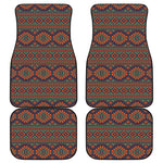 Retro Tribal Navajo Pattern Print Front and Back Car Floor Mats