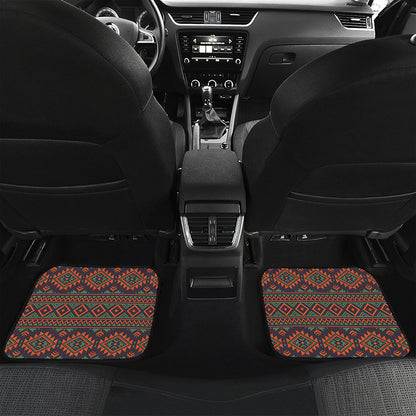 Retro Tribal Navajo Pattern Print Front and Back Car Floor Mats