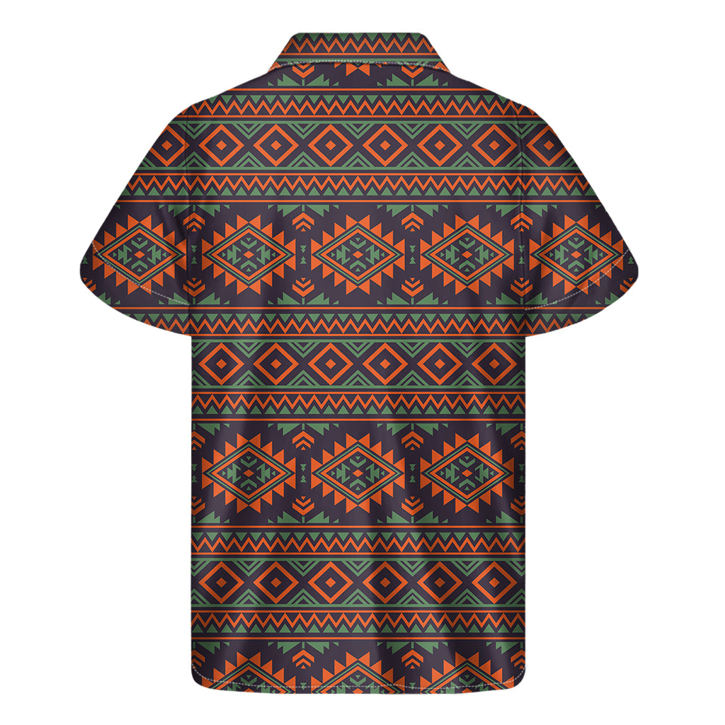 Retro Tribal Navajo Pattern Print Men's Short Sleeve Shirt